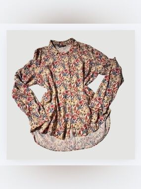 Big Dart Floral Button Up Blouse Size L/UK Size 16